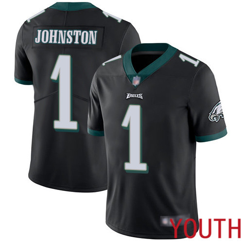 Youth Philadelphia Eagles 1 Cameron Johnston Black Alternate Vapor Untouchable NFL Jersey Limited Player